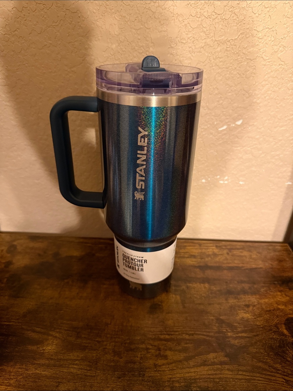 Stanley 40oz Iridescent Blue Holographic Travel Tumbler with Handle
